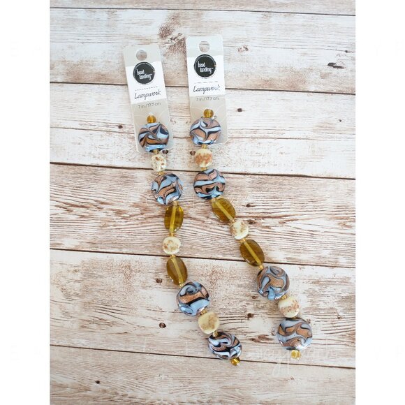 Bead Landing Lampwork Beads 2 Pack 7” Strand New Jewelry Making Craft Supply DIY - Picture 2 of 8